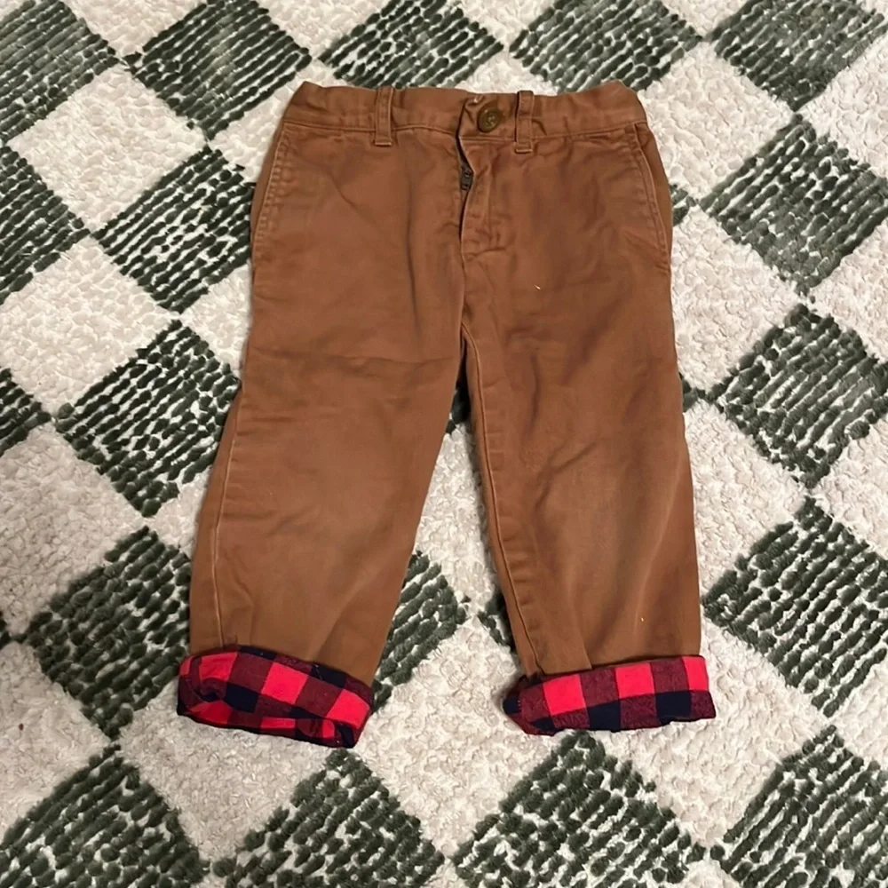 Crewcuts khaki pants with fleece lining